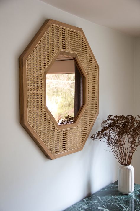 This product is made to order by hand.33”w x 2”d x 33”hLead time: 6 - 8 weeks Shipping will be billed once the piece is finished and ready to ship. Cane Mirror, Furniture Studio, Tinted Mirror, Rattan Cane, Wooden Mirror Frame, Wall Mirrors Set, Bamboo Mirror, Rattan Mirror, Wooden Mirror