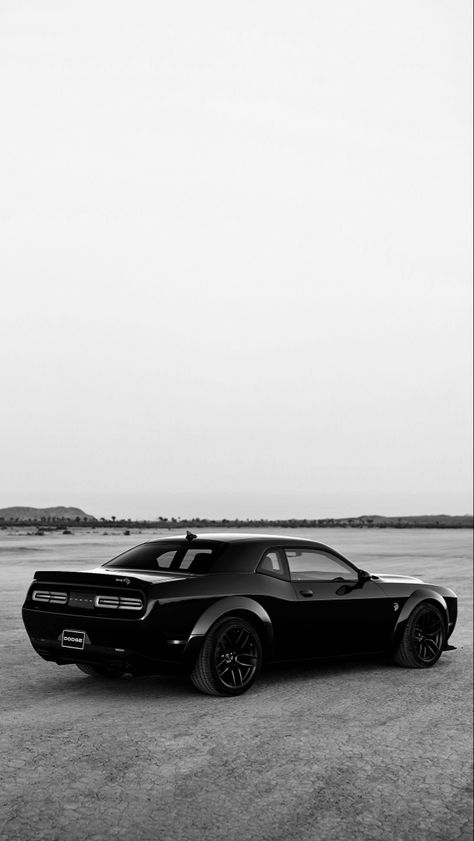 #Black #dodge #challenger #wallpaper Dodge Challenger Iphone Wallpaper, Dodge Car Aesthetic, Car White Aesthetic, Black And White Car Photos, Dodge Challenger Wallpapers Iphone, Customize Wallpaper For Phone, Challenger Dodge Wallpaper, Hellcat Wallpaper Iphone, Black And White Car Wallpaper