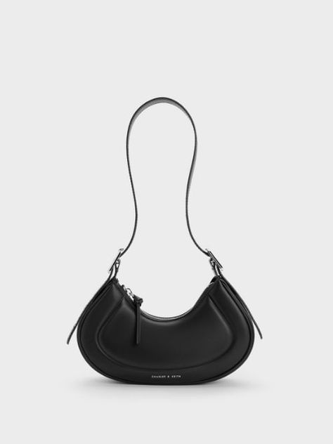 CHARLES & KEITH US - Shop the official site Charles And Keith Bags, Charles And Keith, Brand Collaboration, Size Chart For Kids, Charles Keith, Black Shoulder Bag, Metallic Accents, Bag Straps, Luxury Items