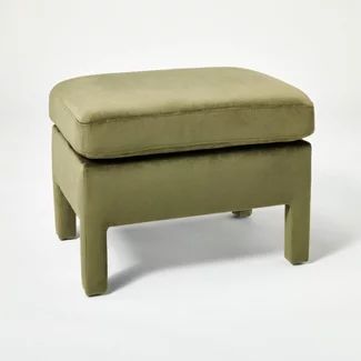 Threshold designed w/Studio McGee : Ottomans, Stools & Benches : Target Target Ottoman, Green Ottoman, Green Velvet Chair, Olive Green Velvet, Wood Ottoman, Comfy Seating, Cube Light, Cube Ottoman, Dining Benches