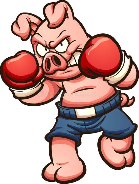Boxer pig. Cartoon boxer pig. Vector clip art illustration with simple gradients #Sponsored , #Ad, #Affiliate, #Cartoon, #Boxer, #Vector, #boxer Pig Character Design, Pig Reference, Gym Mural, Boxer Tattoo, Chibi Marvel, 2000s Style, Shadow Drawing, Pig Drawing, Pig Character