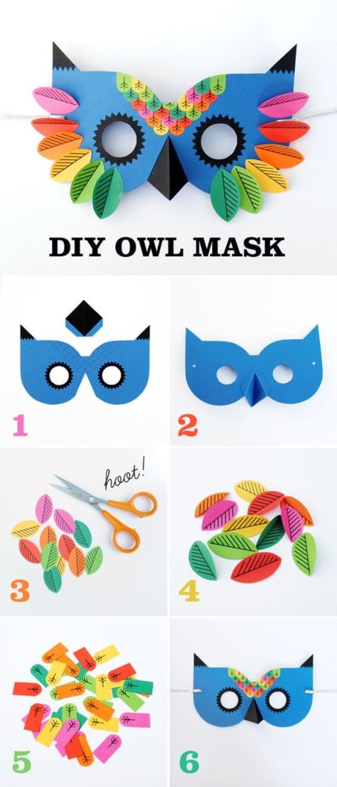 Owl Mask, Paper Owls, Masks Crafts, Owl Crafts, Preschool Activity, Diy Mask, Childrens Crafts, Pre School, School Art