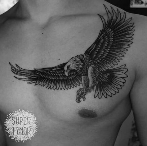 #eagle #tattoo #tattoos #ideas #designs #men #formen #menstattooideas Bird Tattoo Chest, Eagle Tattoo Arm, Eagle Chest Tattoo, Tatuaje Trash Polka, Adler Tattoo, Animal Tattoos For Men, Tattoo Chest, Hawk Tattoo, Muster Tattoos