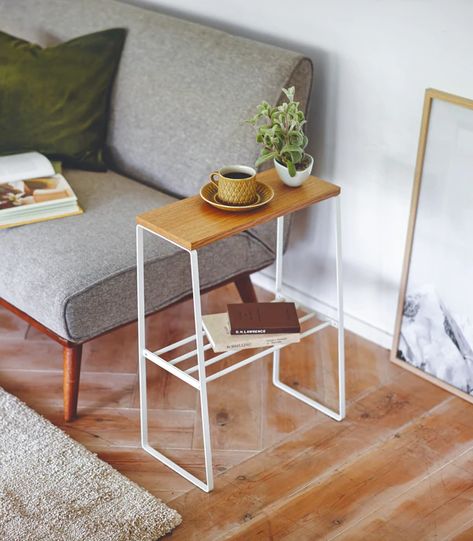 Side + End Tables – Yamazaki Home Living Room End Table, Narrow Living Room, Entryway Console Table, Side Table Decor, Entryway Console, White Side Tables, Steel Wood, Table Frame, Living Room End Tables