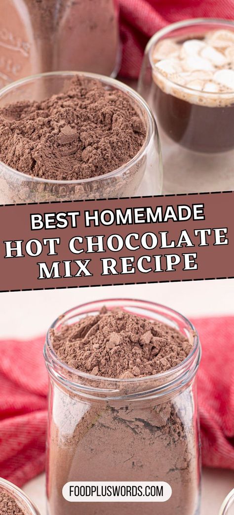 Craft the perfect homemade hot chocolate mix with this easy recipe. Using simple ingredients like dry milk and powdered milk, this DIY hot chocolate mix is the perfect gift idea. Create the best hot chocolate mix in bulk, perfect for packaging in jars as a thoughtful present. Elevate your winter days with this creamy hot chocolate mix, a cozy and festive addition to your holiday season or New Year's Eve celebrations. Hot Chocolate Recipes With Powdered Milk, Homemade Powdered Hot Chocolate Recipe, Recipe For Hot Chocolate Powder, Homemade Instant Hot Chocolate Mix Recipe, Diy Hot Cocoa Mix Recipes No Dry Milk, Hot Chocolate Mix No Powdered Milk, Powdered Milk Hot Chocolate Recipe, Home Made Hot Chocolate Mix Easy, Best Homemade Hot Chocolate Mix Recipe