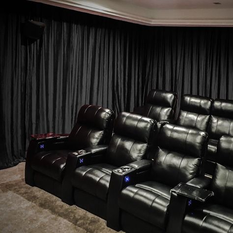 Leon, Movie Themed Rooms, Home Theater Curtains, Home Movie Theater, Theatre Curtains, Buying A Condo, Home Cinema Room, Home Movie, Pleated Drapes