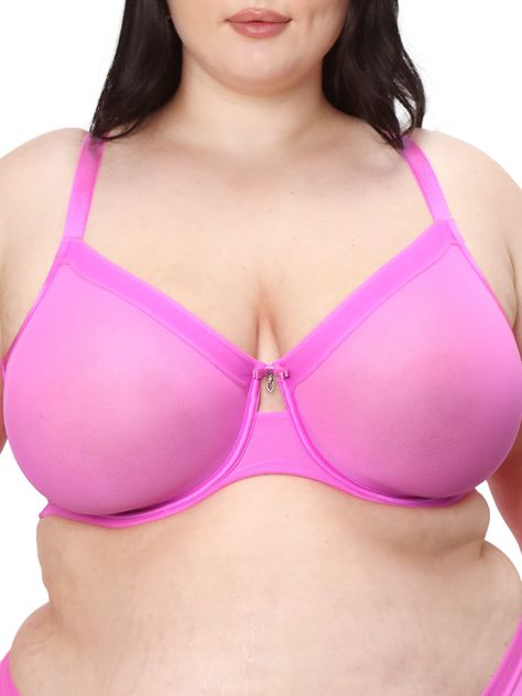 PRICES MAY VARY. 88% Nylon, 12% Spandex Imported Hook and Eye closure Hand Wash Only Curvy Couture Plus Size Women's Sheer Mesh Full Coverage Unlined Underwire Bra Sheer mesh molded cup bra available in multiple colors Adjustable straps Ballet Back Luxe power mesh wings offer back-smoothing and breathability Sheer Bras, Beautiful Bras, Bra Sheer, To Be A Woman, Pretty Bras, Bra Size Charts, Sheer Bra, Mesh Bra, Beautiful Bra