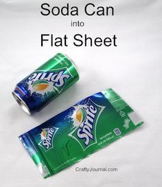 How to Turn a Soda Can into a Flat Sheet of Aluminum and Ways to Use It | Crafty Journal Diy With Soda Cans, Aluminum Can Jewelry Diy, Repurpose Soda Cans, Reusing Soda Cans, Upcycle Cans Soda, Aluminum Cans Crafts, Can Ideas Aluminum, How To Flatten Tin Cans, Art With Soda Cans