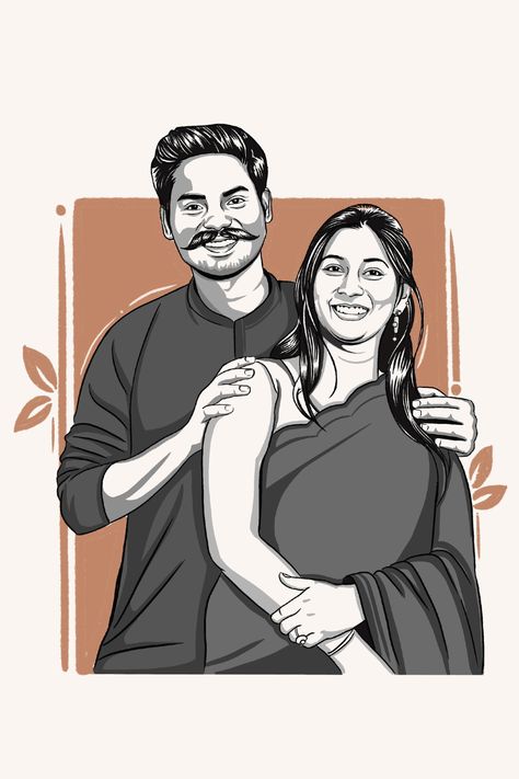 Want to immortalize your love story too? Message me to place your order and cherish your special moments in digital art. #digitalart #digitalportrait #couplegoals Illustrations On Photos, Couple Digital Painting, Self Portrait Couple, Couple Digital Art Illustration, Illustration Art Couple, Wedding Digital Art, Cute Couple Illustration, Couple Digital Art, Digital Illustration Portrait