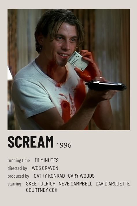 Please share and support for more such posters. https://www.buymeacoffee.com/darshanks Scream 1 Poster, Scream 1996 Poster, Billy Loomis Hot, Scream Movie Poster, Scream Characters, Scream 1996, Scream 1, Skeet Ulrich, Ghostface Scream