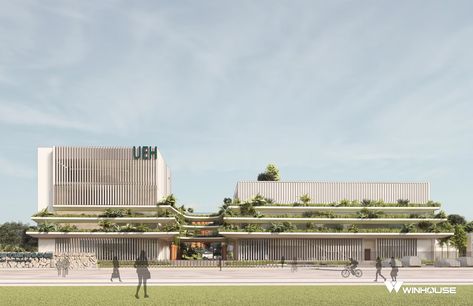 Idea 3426534: University of Economics HCMC by WINHOUSE Architecture & Construction in Nha Trang, Vietnam University Architecture, Hospital Architecture, Impressive Architecture, Layered Architecture, Site Analysis Architecture, Architecture Work, Mass Building, Interior Architecture Drawing, Architectural Engineering