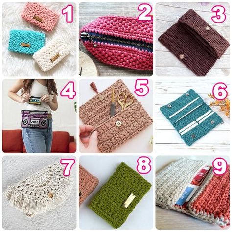 Diy Crochet Wallet, Wallet Pattern Free, Purse Patterns Free, Crochet Wallet, Crochet Shoes Pattern, Bug Crafts, Shoes Pattern, Credit Card Holder Wallet, Crochet Handbags Patterns