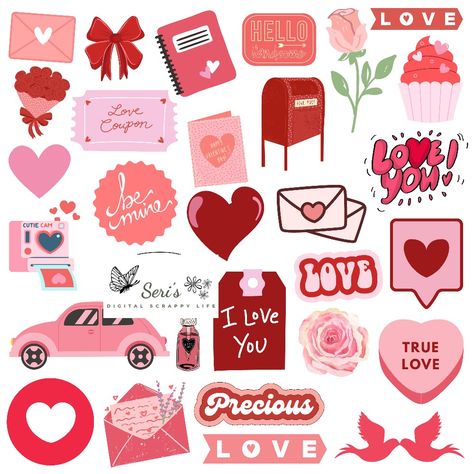 Love Scrapbook Printables, I Love You Scrapbook, I Love You Printable, Cute Love Stickers Printable, Stickers Aesthetic Love, Love Scrapbook Stickers, Love Stickers Printables Scrapbooking, Love Journal Stickers, Sticker Book Ideas