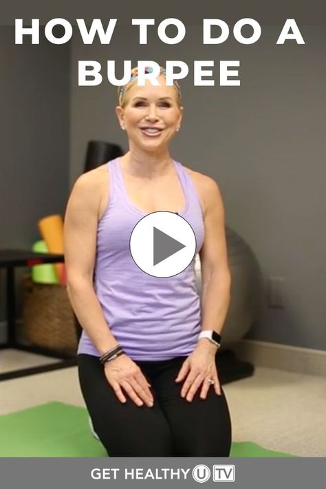 How To Do A Burpee, Burpees How To Do, What Is A Burpee, Burpee Exercise, Exercise For Back Pain, Burpees Exercise, Video Exercises, Exercise For Back, Daily Fitness Routine