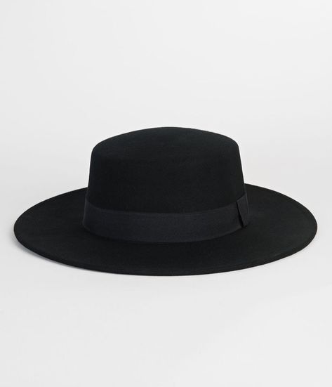 Unique Vintage | Black Wool Felt Bolero Hat Bolero Hat, Pillbox Hat, Black Felt, Chic Accessories, Hat Making, Black Wool, Hats Vintage, Hats For Men, Hat Fashion