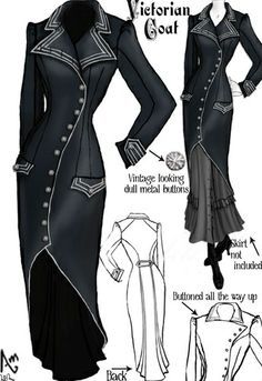 Moda Steampunk, Gothic Fashion Victorian, Istoria Modei, Victorian Coat, Mode Retro, Mode Tips, Mode Jeans, Victorian Steampunk, Steampunk Costume