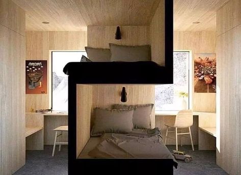 Sibling Bedroom, Rumah Minecraft, Student Room, Bunk Rooms, Bunk Bed Designs, Shared Bedroom, Shared Room, Bunk Room, Hus Inspiration