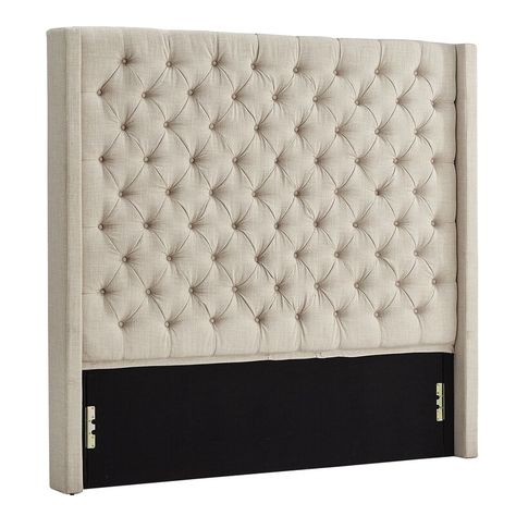 Wade Logan® Anthoine Upholstered Headboard & Reviews | Wayfair Cream Upholstered Headboard, Upholstered Headboard Shapes, Bedroom Inspiration White, Beige Upholstered Headboard, Tufted Headboard Bedroom, Diamond Tufted Headboard, Queen Upholstered Headboard, Headboard Shapes, Fabric Upholstered Bed