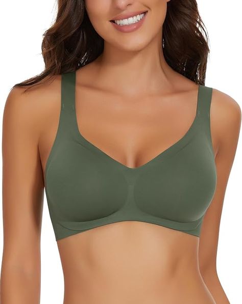 WOWENY Non Wired Bras for Women Seamless Push Up Bra Wireless Womens BrasPlus Size Sleep Bras Comfort Support Bras Soft for Everyday
4.5 4.5 out of 5 stars    2 ratings | Search this page
Price:	USD33.85
Size:

Select
Colour: Green

Beige
 

Black
 

Green
 

White
Size chart 
Product details
Material composition90% Nylon, 10% Elastane
Care instructionsMachine Wash
Closure typePull-On
Underwire typeWire Free Full Support Bra, Minimizer Bras, Seamless Bras, Wireless Bras, Comfortable Bra, Without Bra, Sleep Bra, Backless Bra, Lounge Bra