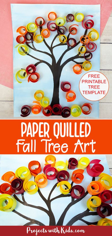 Autumn Art Projects For Middle School, Grade 2 Fall Art Ideas, Grade 2 Fall Art, Fall Tree Art Project, Fall Art Project 3rd Grade, Kindergarten Tree Art, Fall Tree Art Preschool, Autumn Art Projects For Elementary, Fall Art Grade Two