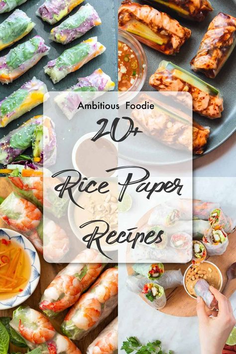 Pistachio Baklava Recipe, Rice Paper Rolls Recipes, Rice Paper Spring Rolls, Ginger Peanut Sauce, Vietnamese Fresh Spring Rolls, Rice Paper Recipes, Spring Roll Sauce, Vegan Spring Rolls, Rice Recipes Vegan