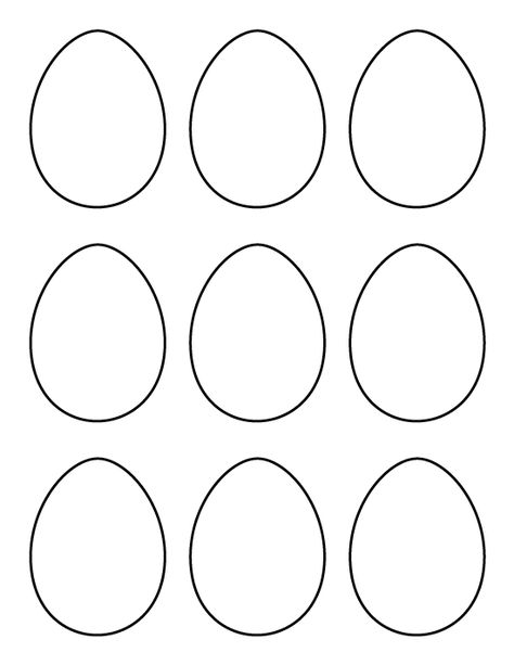 Printable small egg pattern. Use the pattern for crafts, creating stencils, scrapbooking, and more. Free PDF template to download and print at http://patternuniverse.com/download/small-egg-pattern/. Eggs Template, Easter Egg Printable, Easter Egg Template, Egg Template, Egg Coloring Page, Easter Egg Coloring Pages, Egg Pattern, Easter Templates, Easter Preschool