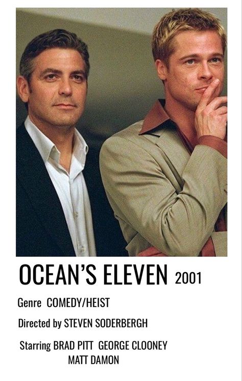 Oceans eleven movie polaroid poster brad pitt george clooney matt damon oceans 12 oceans 13 Oceans Eleven Movie Poster, Ocean's 11 Poster, George Clooney And Brad Pitt, Ocean's Eleven Poster, Ocean's Eleven Aesthetic, George Clooney Oceans 11, Matt Damon Oceans 11, Oceans 12 Aesthetic, Oceans Eleven Aesthetic