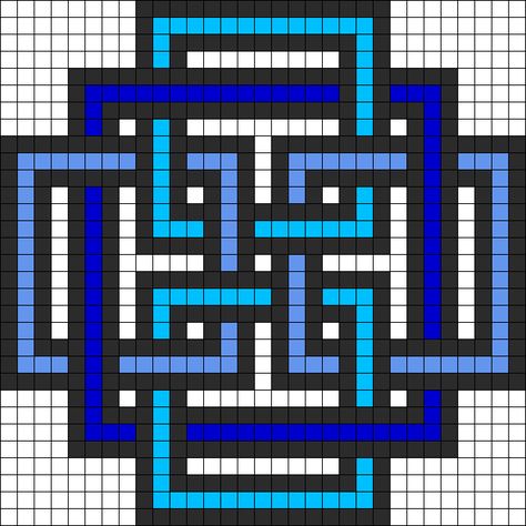 Geometric Square perler bead pattern Minecraft Grid, Pixel Art Anime, Pixel Art Minecraft, Perler Beads Ideas, Modele Pixel Art, Easy Designs, Graph Paper Designs, Pixel Art Templates, Paper Templates