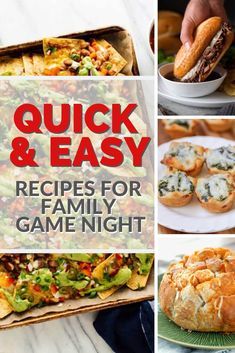 Easy Meals For Game Night, Easy Appetizers For Game Night, Meals For Game Night, Snacks For Game Night Appetizers, Game Night Recipes Parties, Easy Movie Night Dinner, Dinner Ideas For Game Night, Game Night Meal Ideas, Game Night Dinner Ideas Meals