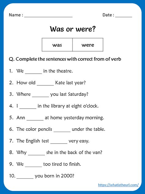 Was or Were Worksheets for 4th Grade - Your Home Teacher Worksheets For 4th Grade, 4th Grade Reading Worksheets, English Grammar Quiz, Materi Bahasa Inggris, English Grammar For Kids, Worksheets For Grade 3, Learning Board, Grammar Quiz, Homeschool Worksheets