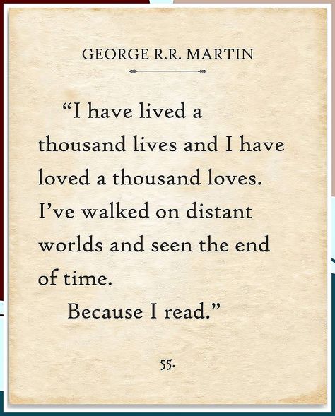 George R.R. Martin - I Have Lived A Thousand Lives - 11x14 Unframed Typography Book Page Print - Great Gift and Decor for Library, Classroom and Home Under $15 Design, Typography, Quotes Drawings, Library Classroom, Sketchbook Aesthetic, Typography Book, Book Page