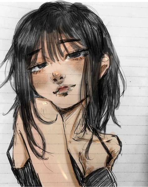 Dessin in 2022 | Cartoon art styles, Sketchbook art inspiration, Swag art Art, Black, Anime, Hair, Black Hair, A Drawing, A Woman