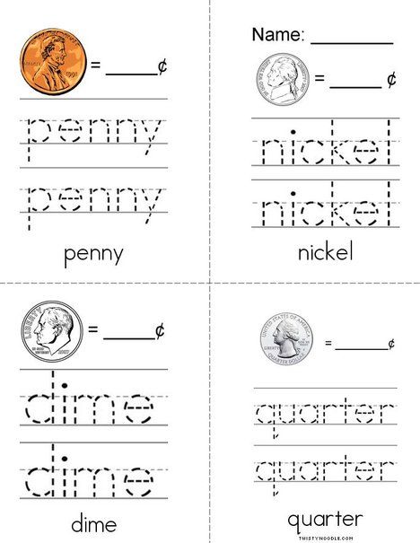 My Money Book from TwistyNoodle.com Montessori, Money Preschool Craft, Preschool Money Printables, Learning Money For Kids Free Printable, Money Preschool Activities, Money Crafts For Kids, Money Worksheets 1st Grade, Money Worksheets For Kindergarten, Kindergarten Money