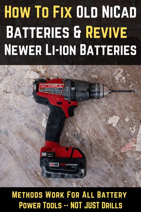 Car Battery Hacks, Cordless Drill Batteries, Battery Hacks, Ryobi Battery, Battery Drill, Batteries Diy, Battery Repair, Recondition Batteries, Battery Recycling