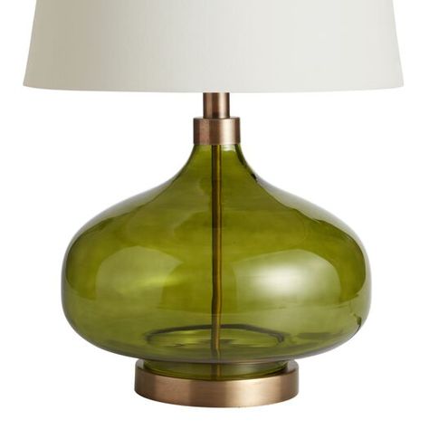 Halsey Green Glass Teardrop Table Lamp Base by World Market Cheap Table Lamps, Green Lamp, Table Top Lamps, Table Lamp Base, Task Lamps, Up House, Rustic Lighting, Accent Lamp, Unique Lamps