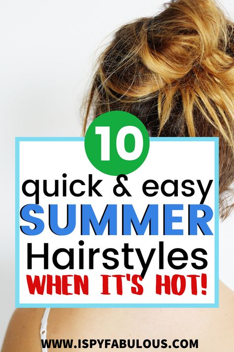 If temps are blazing and your hair is starting to stick to your neck, check out these new summer hairstyles that will quickly get your hair up with style. These quick and easy hairstyle tutorials are perfect or hot summer months! #hairstyles #hairtutorials #summerhair Summer Up Dos For Medium Hair, Easy Hot Day Hairstyles, Beach Hairstyles Medium Summer Easy, Sweaty Hairstyles Summer, Pool Hair Ideas Hairstyles Long, Summer Mom Hairstyles, Easy Updos For Summer, Hot Humid Hairstyles, Quick Mom Hairstyles Long Hair