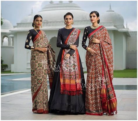 Where To Shop For Patola Lehengas & Sarees! Haute Couture, Couture, Patola Dupatta Chaniya Choli, Patan Patola Lehenga, Patola Dupatta With Lehenga, Patola Dresses, Patola Saree Blouses Work, Patola Blouse Design Work, Patola Blouses