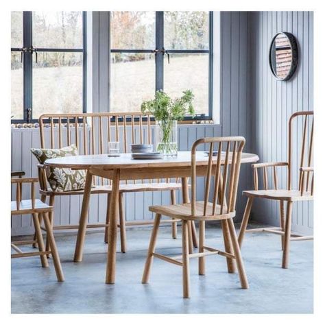 Wycombe Round Extending Table - House of Isabella UK Carver Chair, Dining Table Dimensions, Oak Dining Chairs, Extending Table, Wood Carver, Oak Dining Table, The Grove, Table Dimensions, Extendable Dining Table