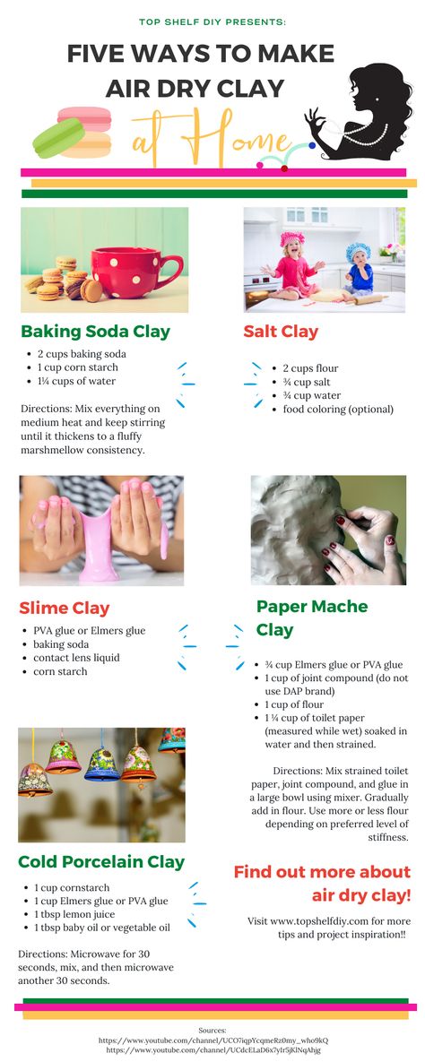 Homemade Air Dry Clay Projects, Baking Soda Air Dry Clay, Diy Clay Recipe Bake, Air Dry Clay Ideas Useful, Making Air Dry Clay, Polymer Clay Vs Air Dry Clay, Easy Air Dry Clay Recipe, How To Make Clay For Pottery, What To Do With Modeling Clay