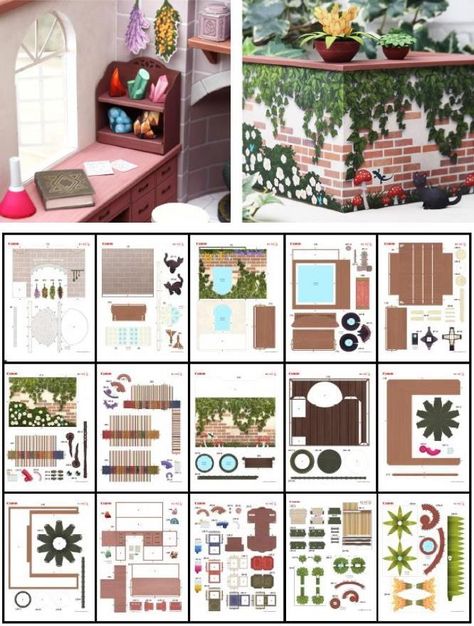 Paper Diorama Templates, Printable Diy Templates, Paper Diorama Diy, Fantasy Papercraft, Paper Models Printable, Papercraft House, Printable Diorama, House Paper Craft, Paper Crafts Printable