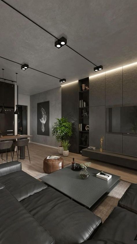 Living Room Designs Modern Luxury, Living Room Designs Modern, Dark Interior Design, Modern Luxury Living Room, Modern Apartment Living Room, Condo Interior Design, Condo Living Room, Dark Living Rooms, Condo Interior