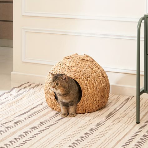 Faster shipping. Better service Camping Furniture, Wicker Cat Bed, Thick Braids, Bed Cave, Cat Bed Furniture, Lovely Cat, Water Hyacinth, Cat Tower, Ashley Furniture Homestore