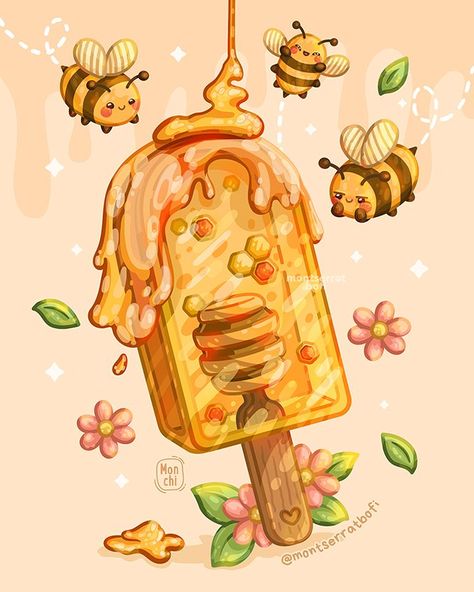 Bee Pfp, Cottagecore Drawing, Honey Bee Drawing, Honey Illustration, Bee Wallpaper, Honeybee Art, Honey Art, Health Aesthetic, Aesthetic Health