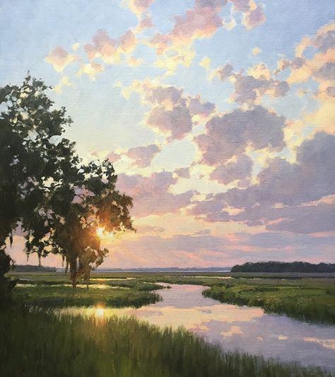 Southern Art, Landscape Art Painting, Art Painting Gallery, 수채화 그림, Watercolor Landscape Paintings, Nature Art Painting, Cloud Painting, Sunset Painting, Art Inspiration Painting