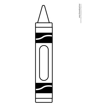 Crayon Template - Tim's Printables Molde, Crayon Template Free Printable Clip Art, Blank Crayon Template, Crayon Outline Printable, Crayon Border Template, Crayon Printable Template, Crayon Cutout, Drawing Of A Crayon, Crayon Template Free Printable