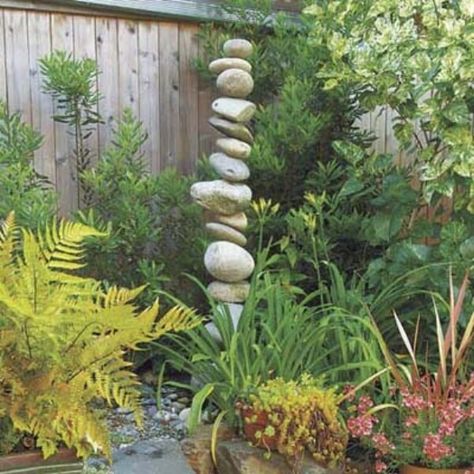 Shaded Garden, Stone Sculptures, Garden Poles, Outdoor Diy Projects, Sustainable Garden, Diy Garden Projects, Stone Sculpture, Bedding Plants, Garden Accessories