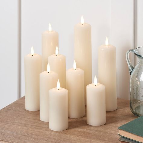 Led Candles Wedding, Battery Candle, Ivory Pillar Candles, Led Decoration, Flameless Candle Set, Fake Candles, Battery Candles, Blue Bayou, Candle Table