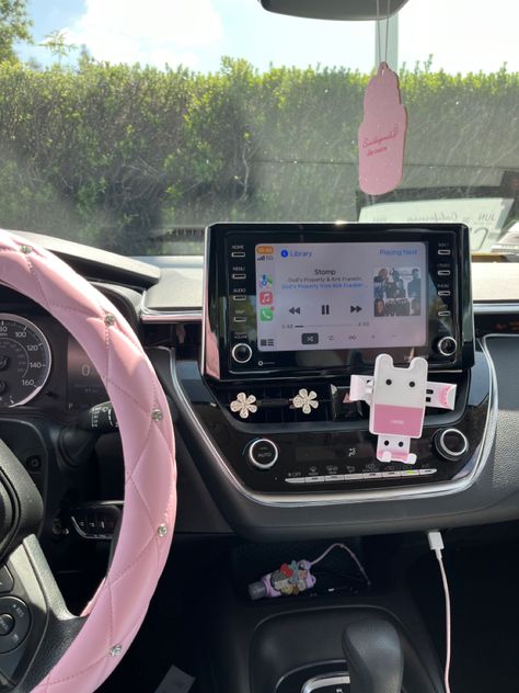 Stomp by Kirk Franklin in the background Toyota Corolla Decor, 2021 Toyota Corolla, Toyota Corolla Interior Decor, Car Toyota Corolla, Cute Toyota Cars, 2024 Toyota Corolla, Pink Toyota Corolla, Cute Pink Car Decor, Girlie Car Interior