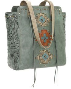 Sac En Cuir Diy, Sac Tote Bag, Western Lifestyle, Boho Bags, Hand Tooled Leather, Patchwork Bags, Handmade Handbags, Leather Bag Women, American West