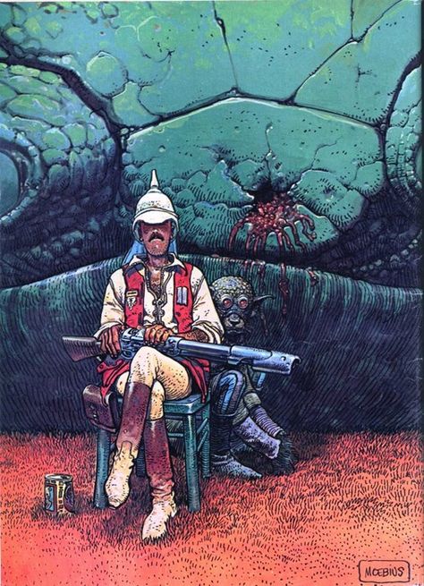 Métal hurlant: The Hugely Influential French Comic Magazine That Put Moebius on the Map & Changed Sci-Fi Forever | Open Culture Frank Frazetta, Arte Heavy Metal, Moebius Art, Comics Illustration, Jean Giraud, 70s Sci Fi Art, Heavy Metal Art, Sci Fi Comics, Metal Magazine